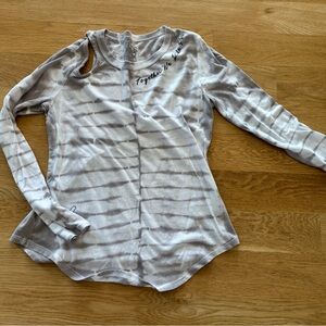 Peloton Striped Long Sleeve Shirt with shoulder Cutout